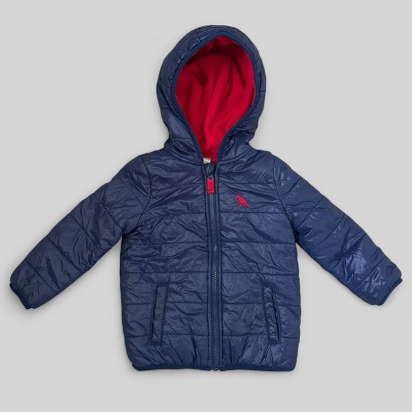 Simple Joys Toddler Boys 2T Blue Puffer Jacket Hooded with Fleece Lining - Picture 1 of 8